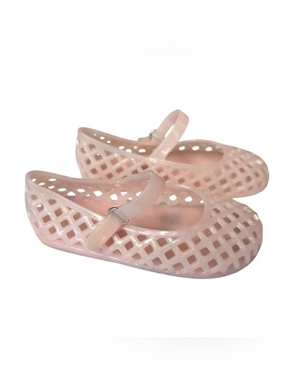 Old Navy Size 8 Girls light pink jelly Velcro Mary Janes shoes - Picture 2 of 5